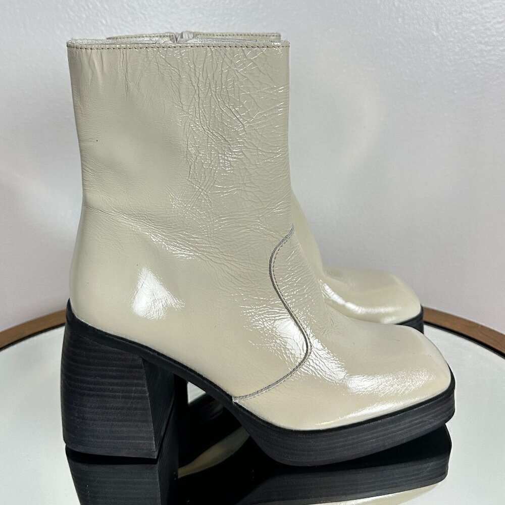 Free People Ruby Platform Bootie In White Size 9u… - image 4